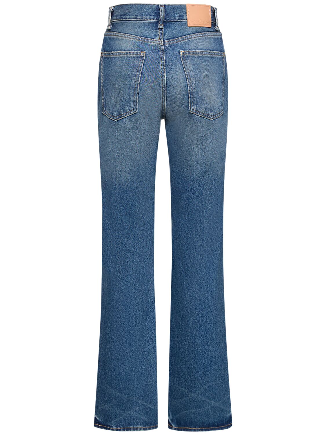 Shop Acne Studios 1977 High Waisted Denim Straight Jeans In Blue