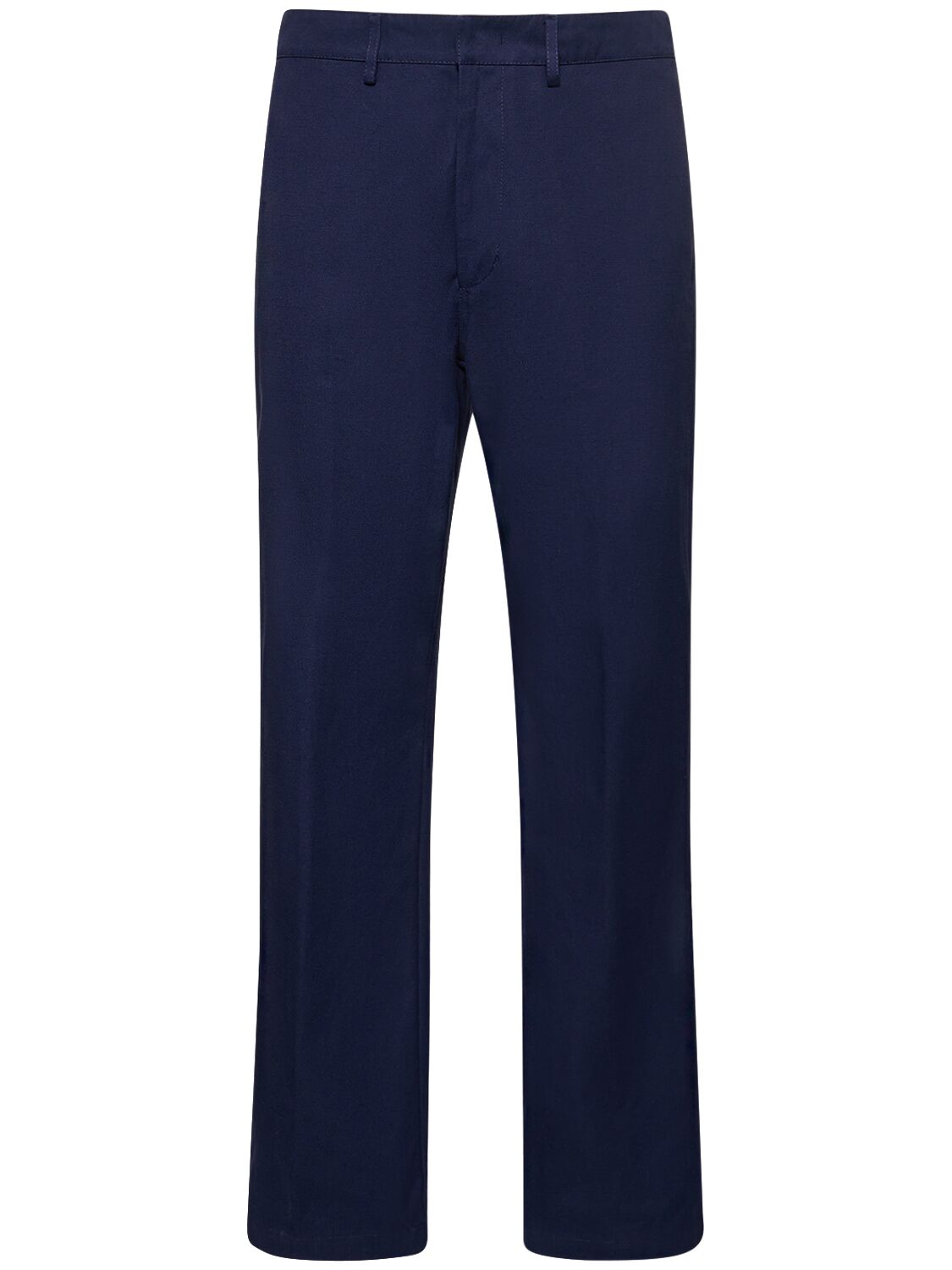Bally Straight Leg Cotton Chino Trousers In Navy
