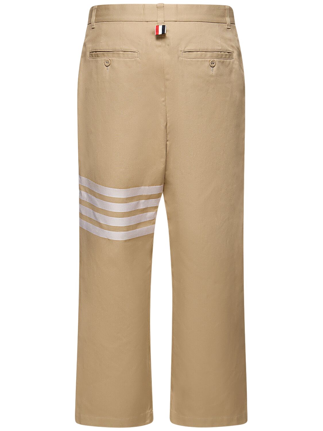 Shop Thom Browne Unconstructed Straight Leg Cotton Pants In Camel