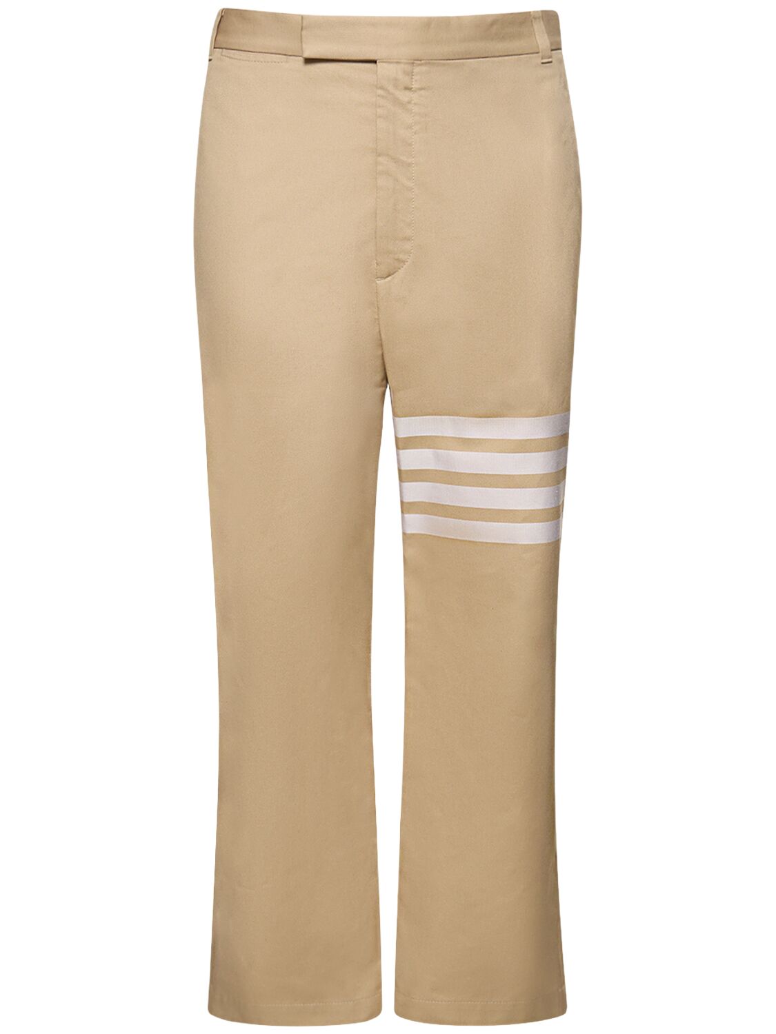 Shop Thom Browne Unconstructed Straight Leg Cotton Pants In Camel