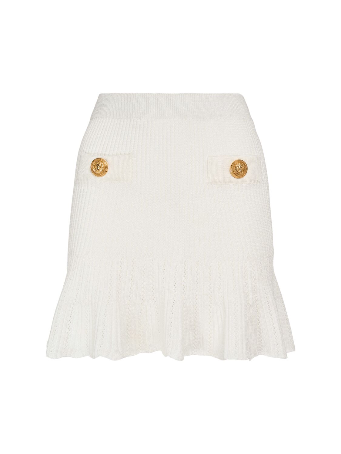 Pleated Viscose Knit Flared Mini Skirt