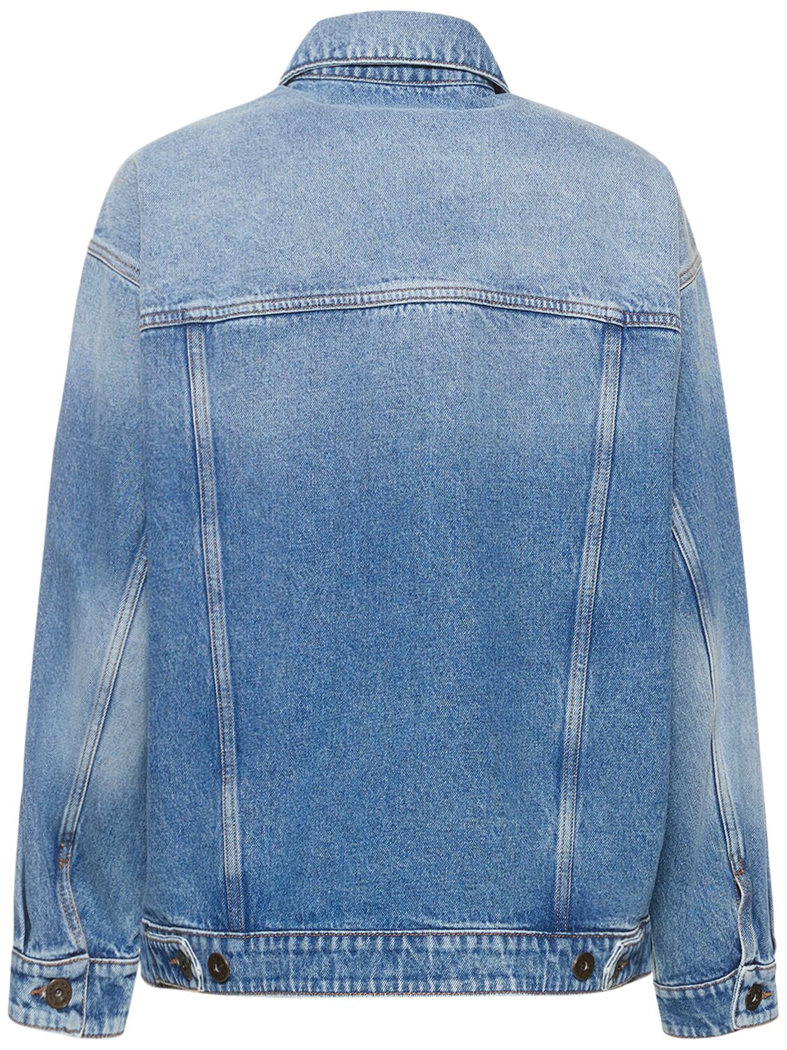 Shop Weekend Max Mara Pio Oversize Cotton Denim Jacket In Blue