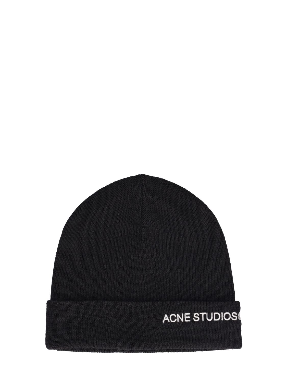 Shop Acne Studios Kinau  Logo Beanie In Black