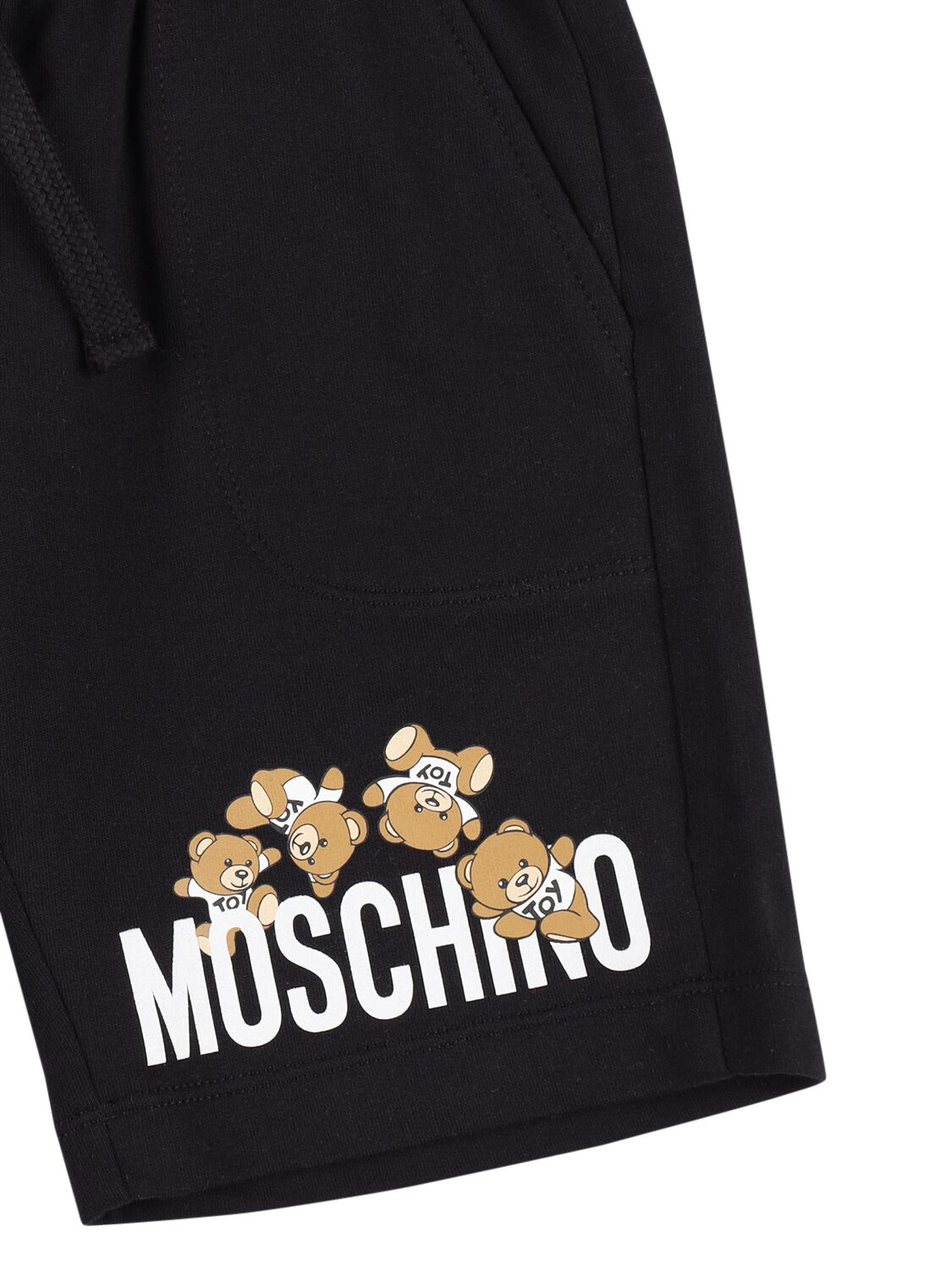 Shop Moschino Cotton Sweat Shorts In Black