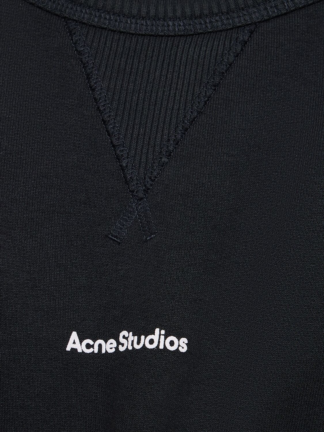 Shop Acne Studios Stamp Logo Crewneck Sweatshirt In Black