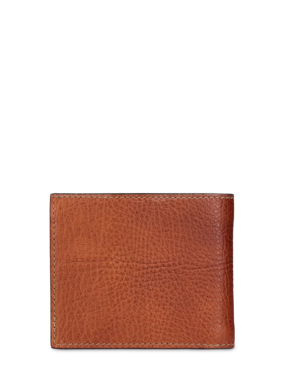 Shop Brunello Cucinelli Leather Logo Wallet In Copper