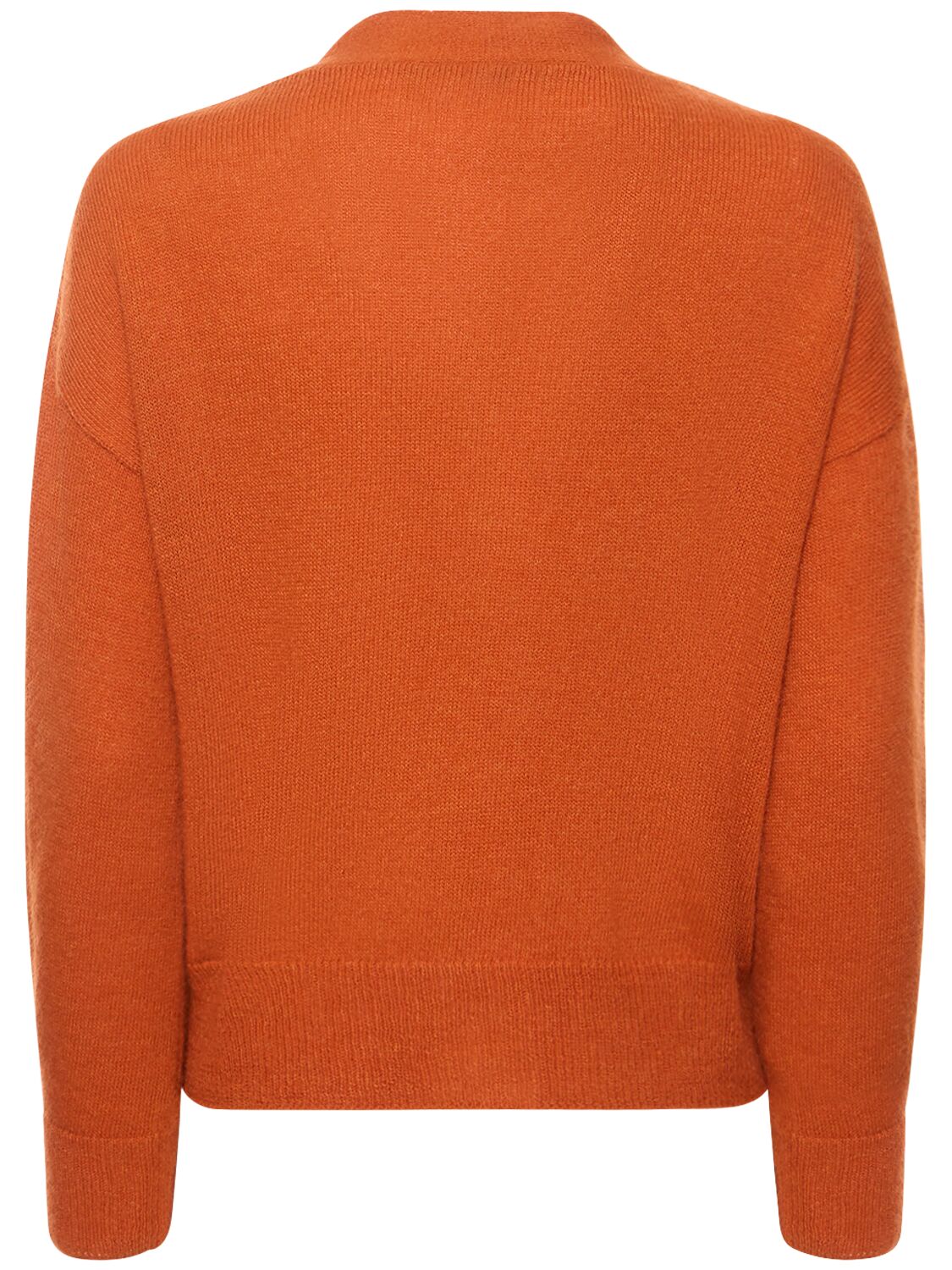 Shop Weekend Max Mara Oblio Mohair Blend Knit Cardigan In Dark Orange
