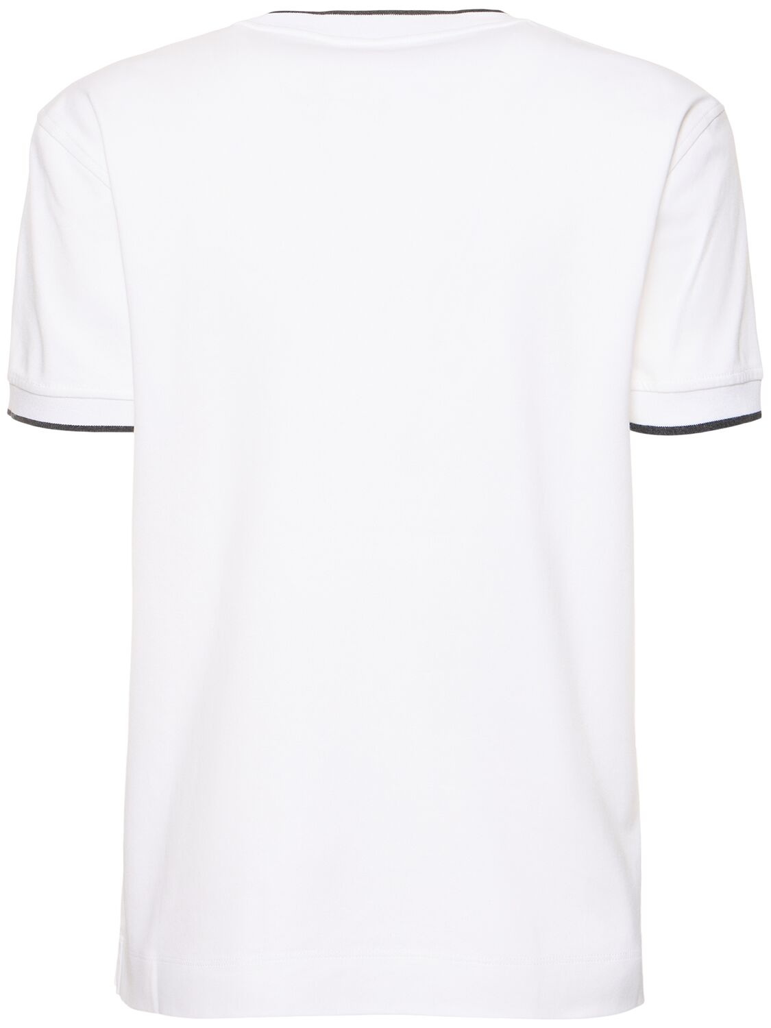 Shop Brunello Cucinelli Cotton Jersey Short Sleeve T-shirt In White