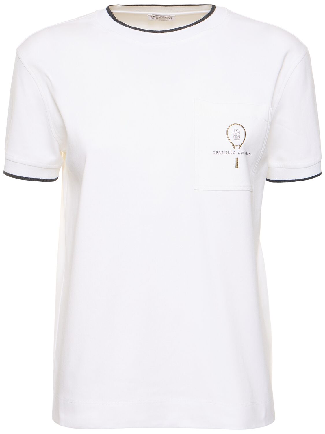 Brunello Cucinelli Cotton Jersey Short Sleeve T-shirt In White