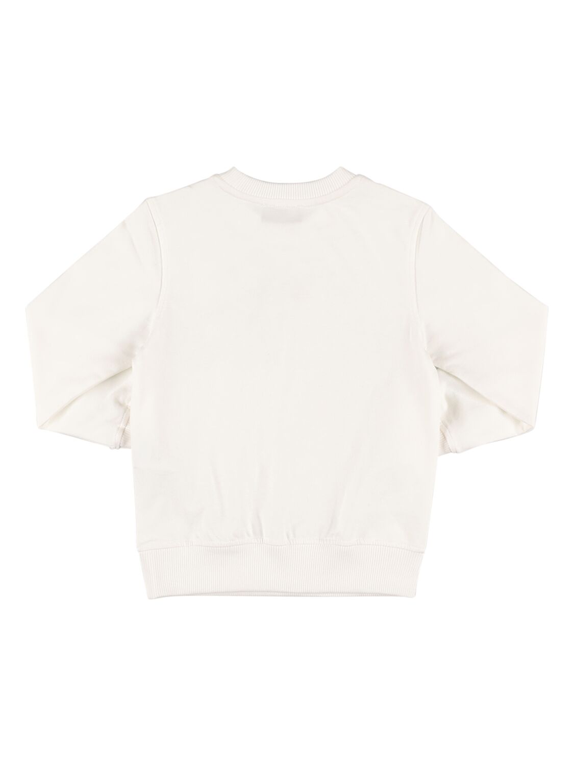 Shop Moschino Cotton Crewneck Sweatshirt In White