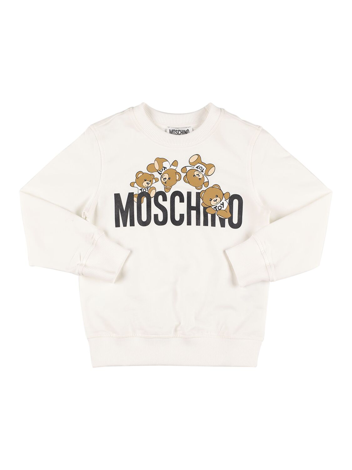 Moschino Kids' Cotton Crewneck Sweatshirt In White