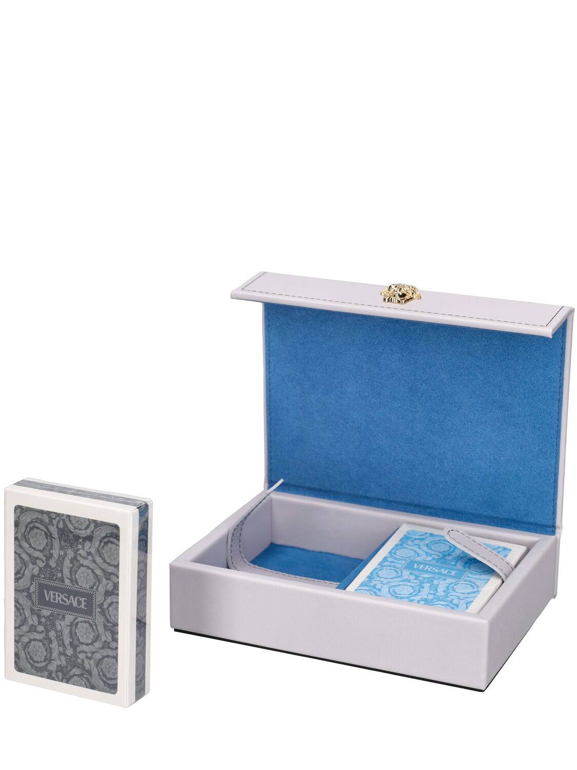 Versace Barocco Playing Cards In Silver