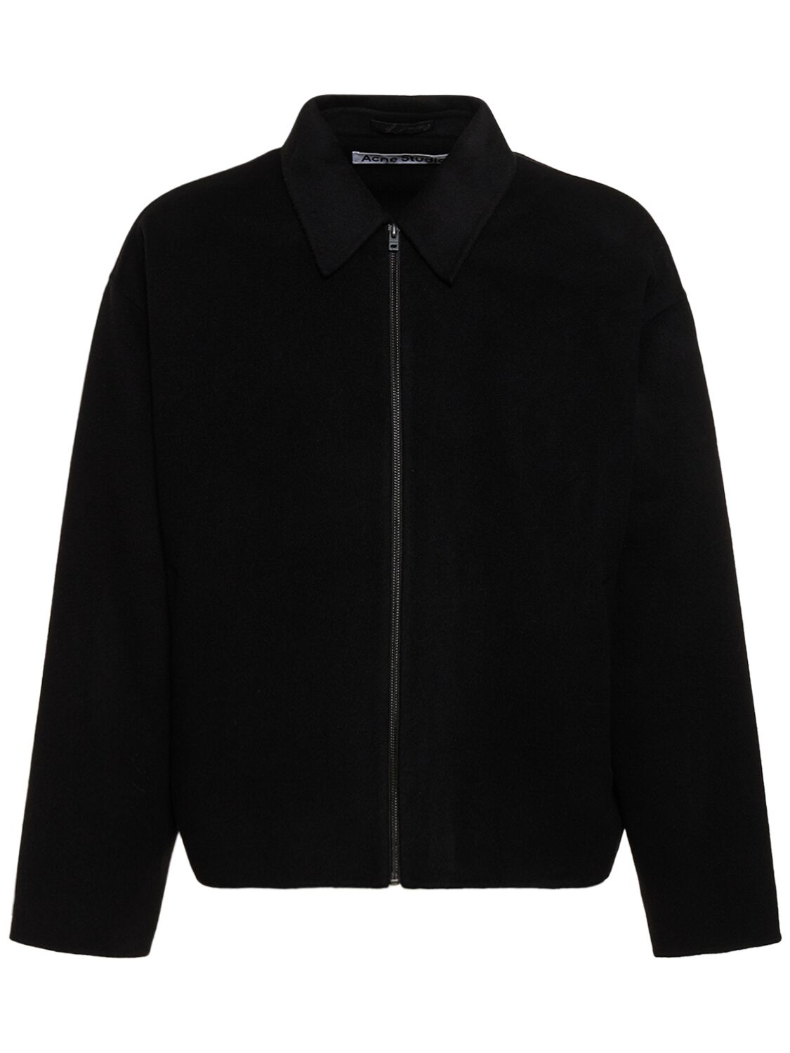 Acne Studios Zip-up Wool Shirt Jacket In Black
