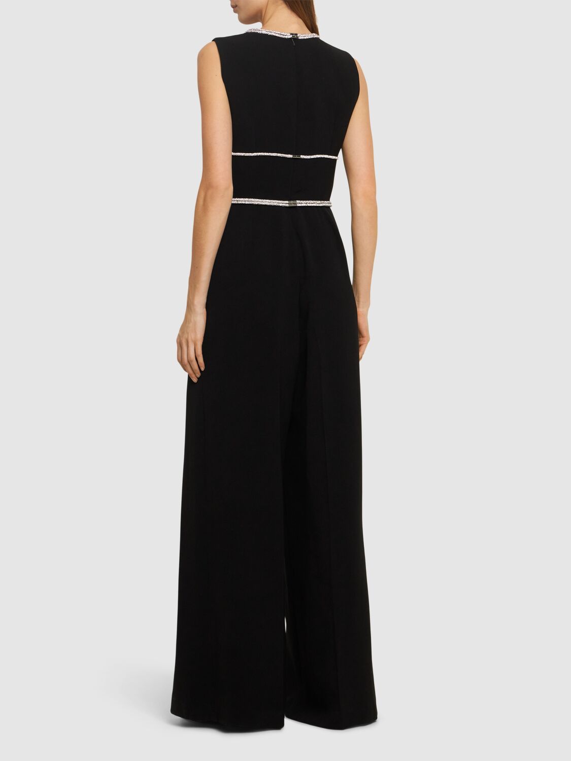 Cady V-neck Jumpsuit W/crystal Details