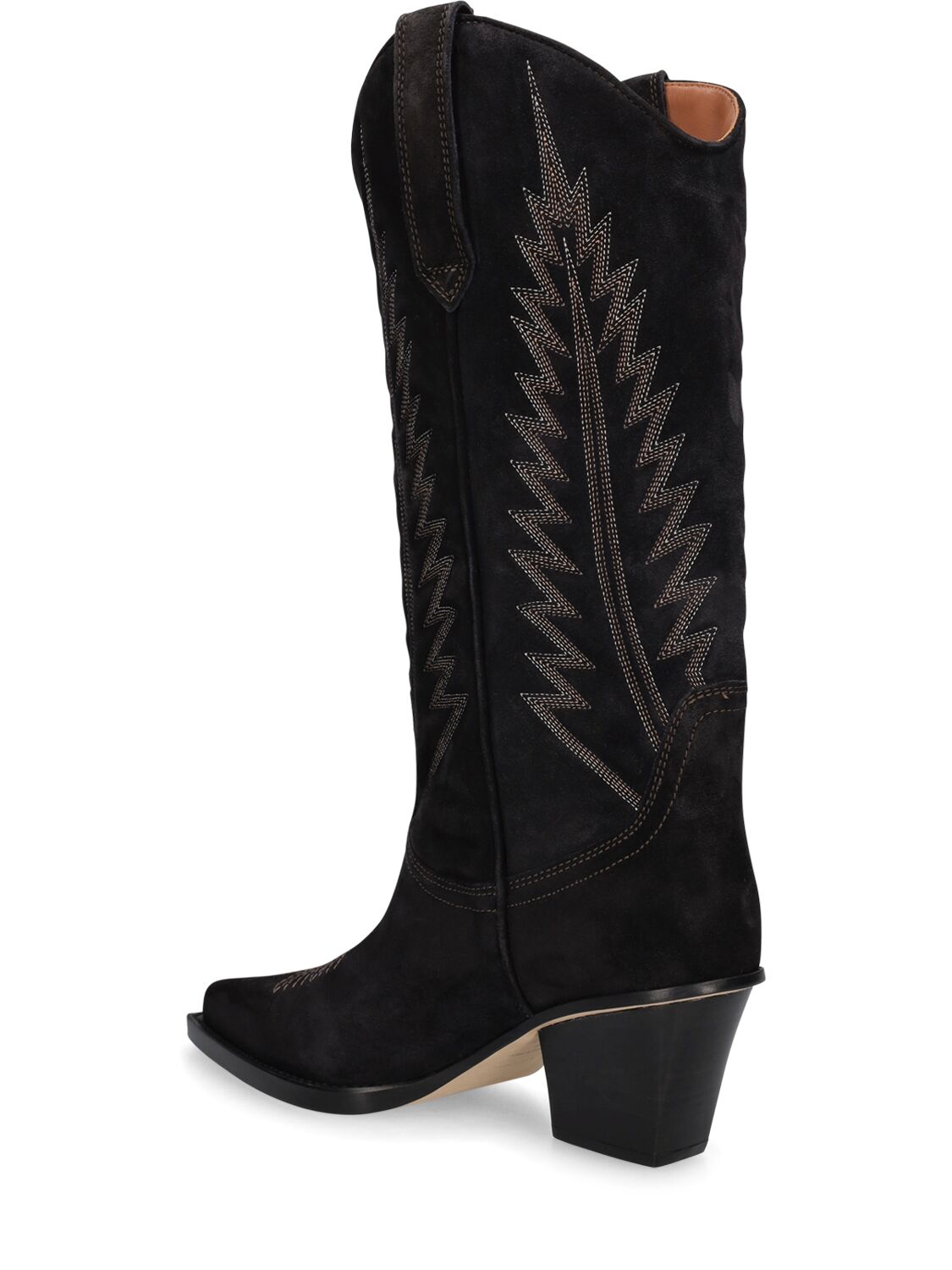 Paris Texas Rosario Embroidered Textured And Croc-effect Leather Cowboy Boots In Black