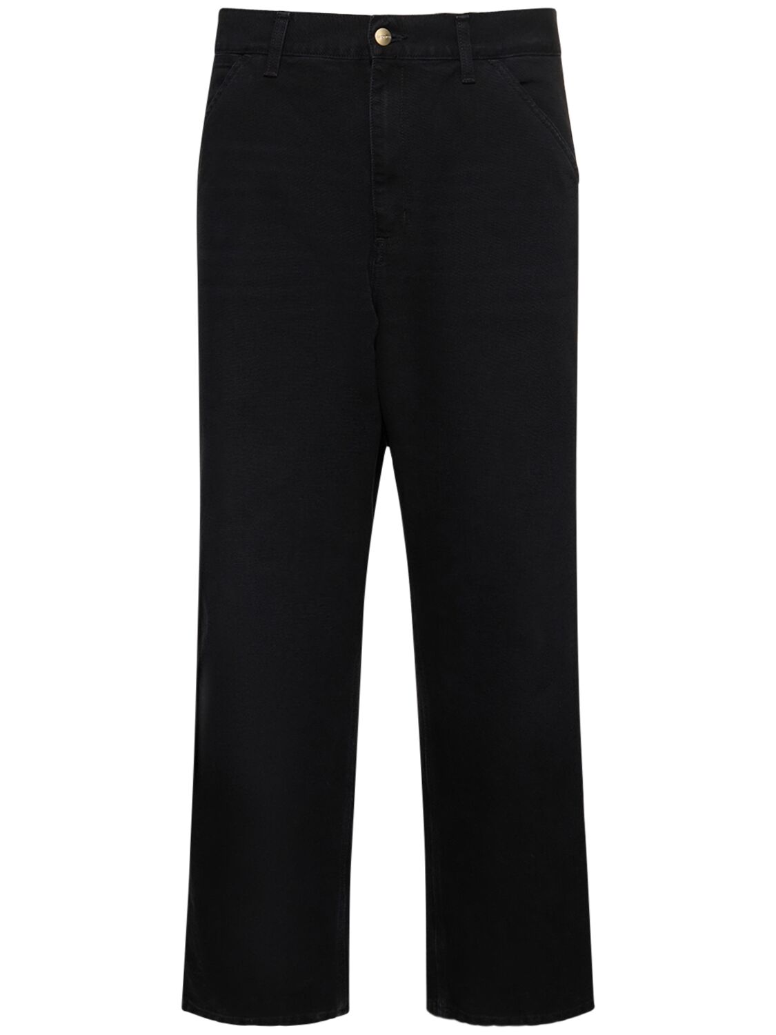 Shop Carhartt Single Knee Organic Cotton Pants In Black Aged Canv