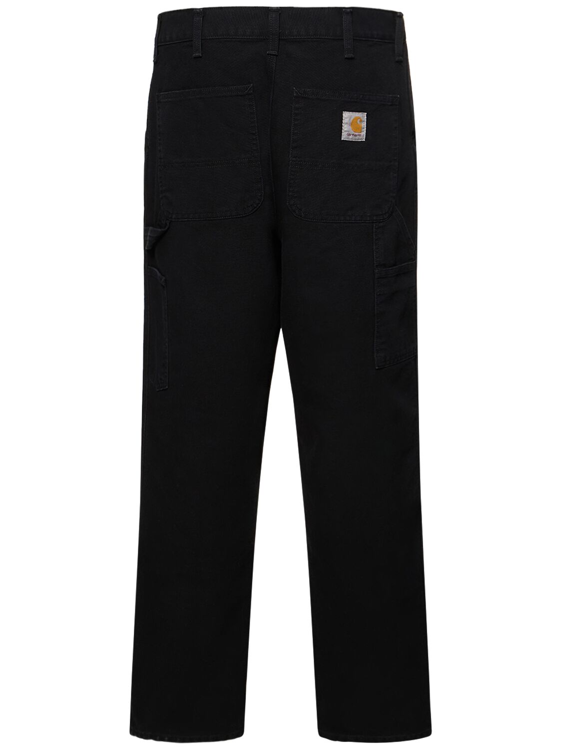 Shop Carhartt Single Knee Organic Cotton Pants In Black Aged Canv