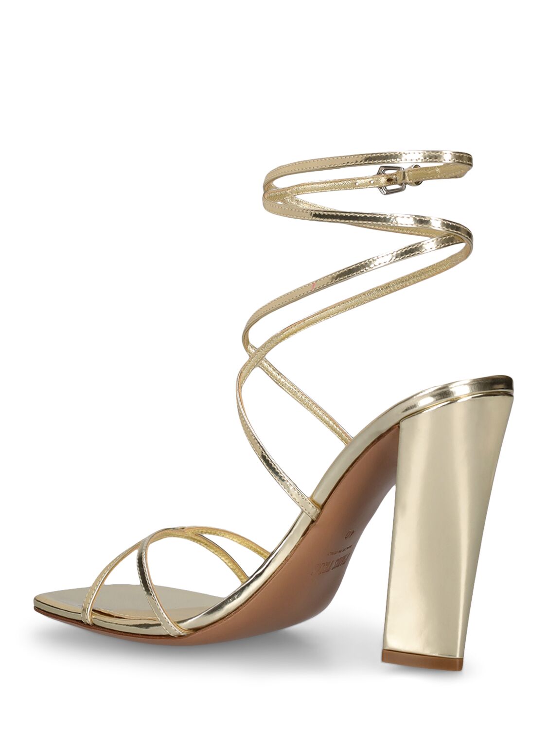 Shop Paris Texas 105mm Diana Mirror Leather Sandals In Gold