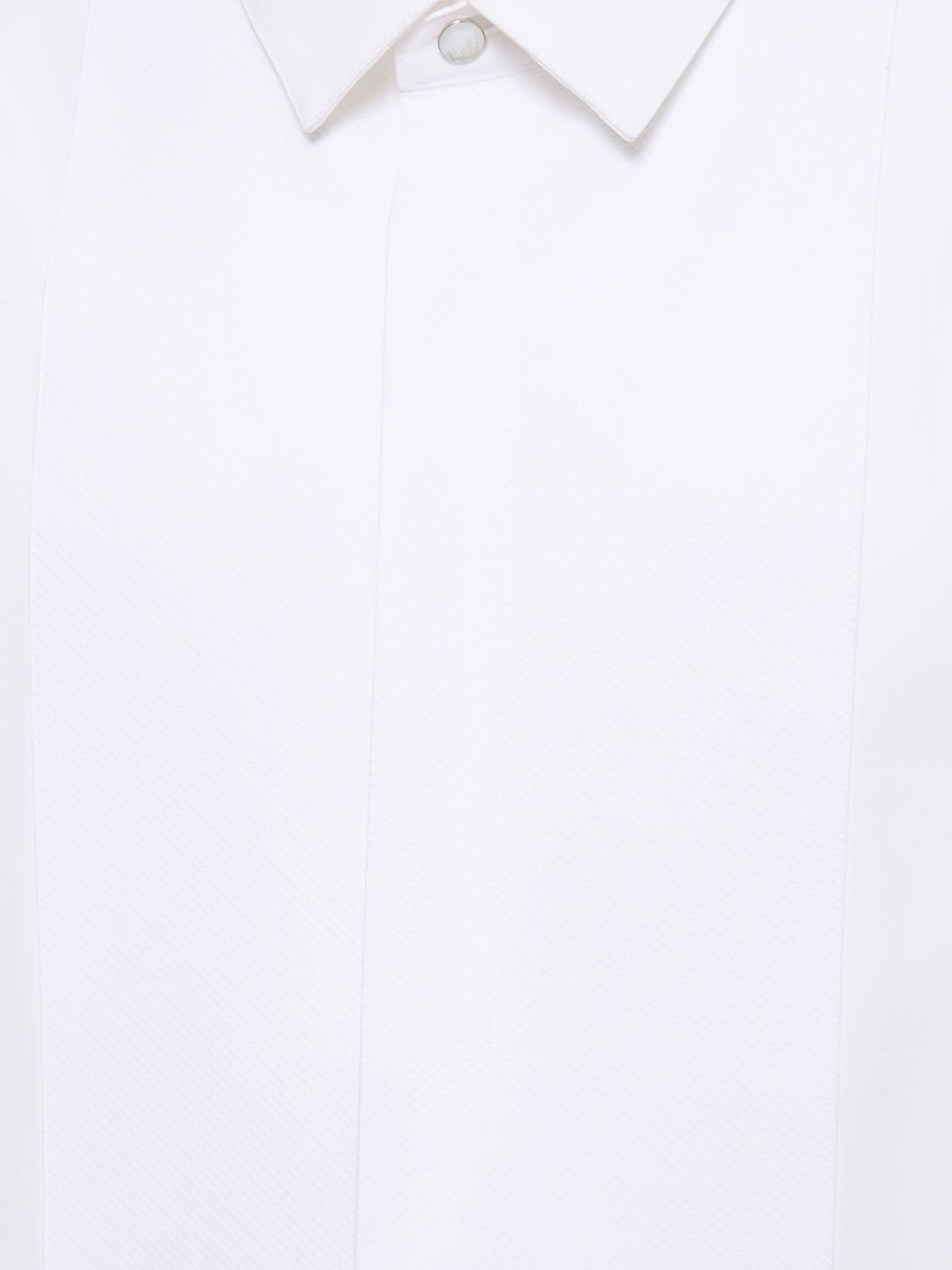 Shop Versace Cotton Poplin Formal Shirt In Optic White