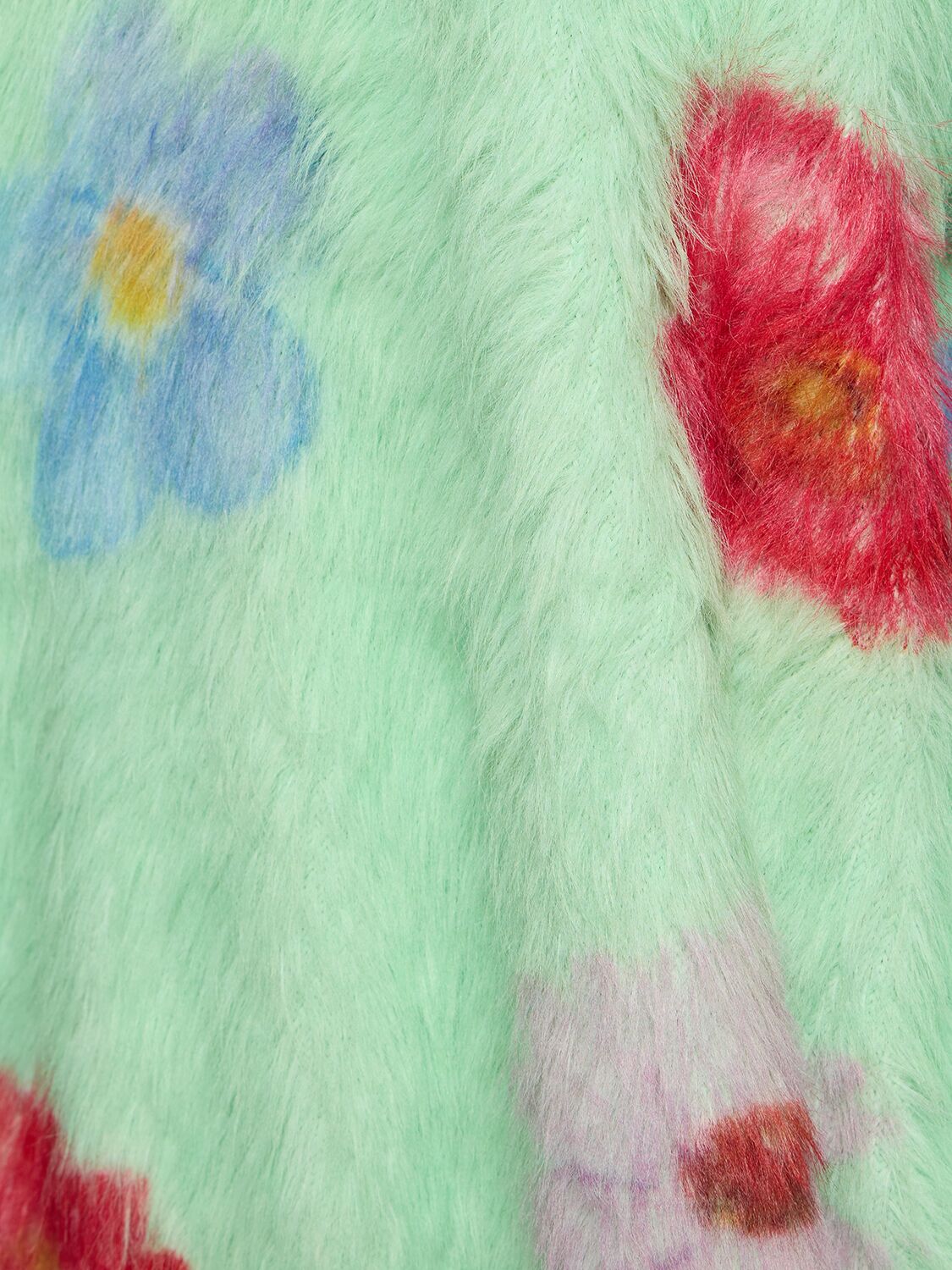 Shop Acne Studios Flowers Oversized Furry Sweater In Green