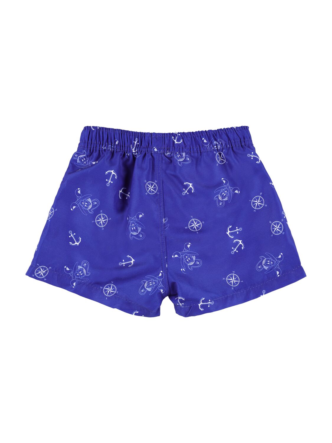 Shop Monnalisa Printed Nylon Swim Shorts In Blue