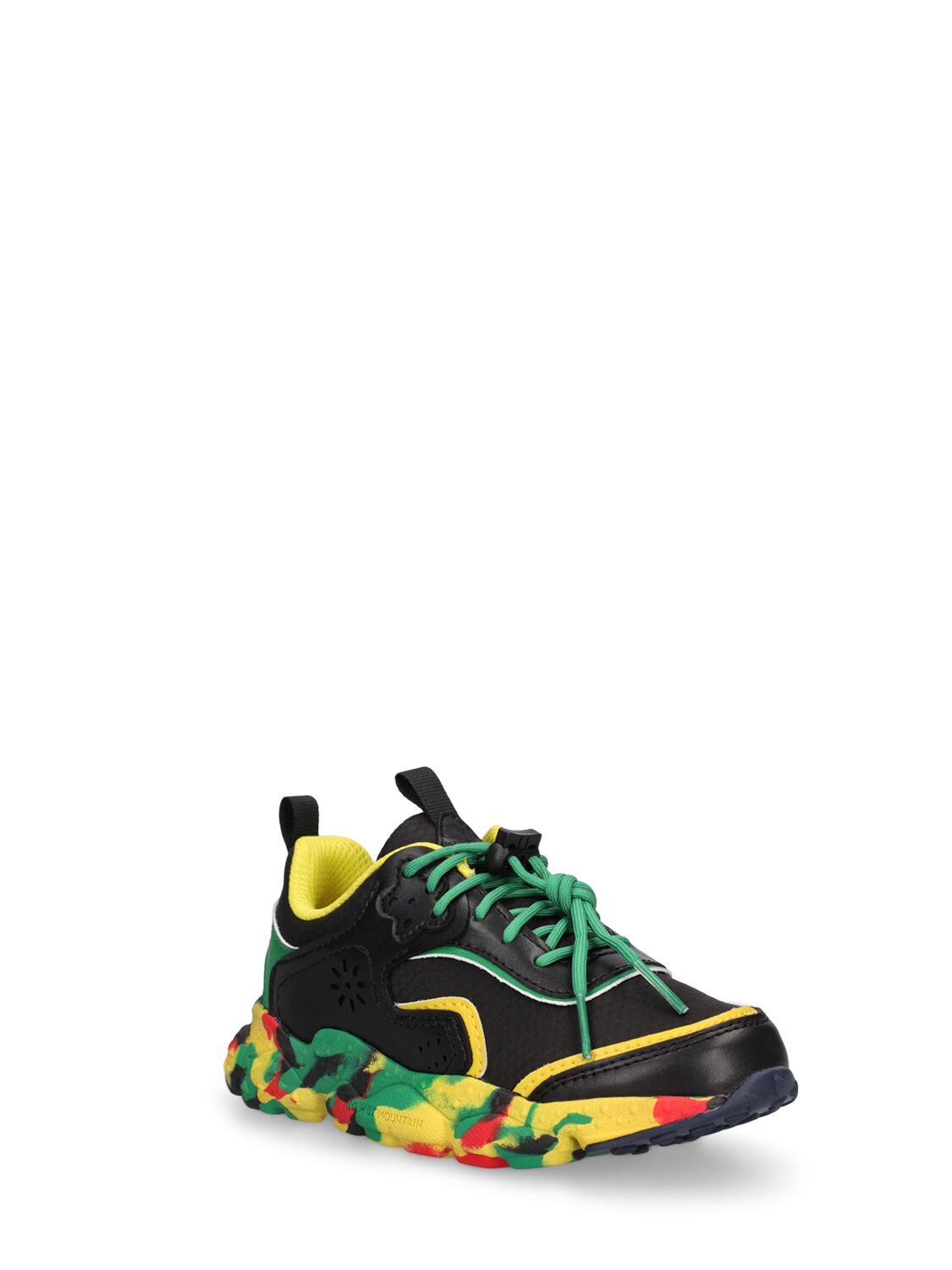 Shop Flower Mountain Lace-up Sneakers In Black,green