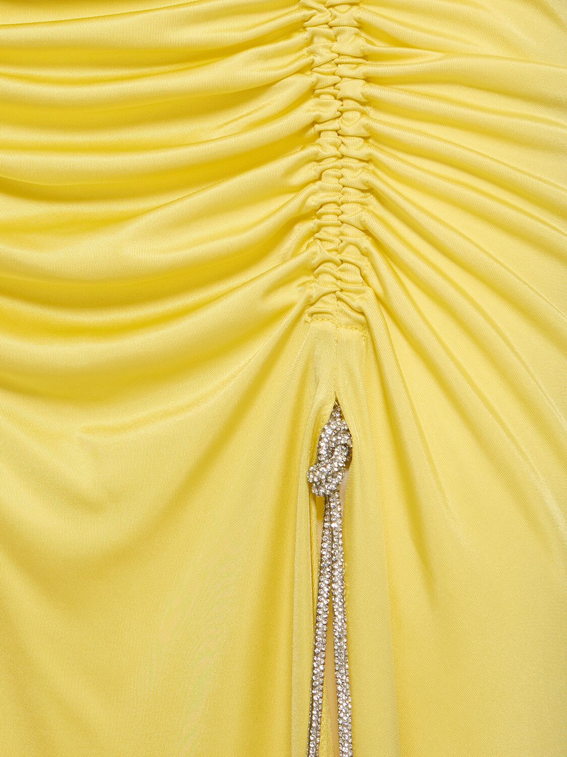 Shop Zuhair Murad Draped Jersey Long Dress In Yellow