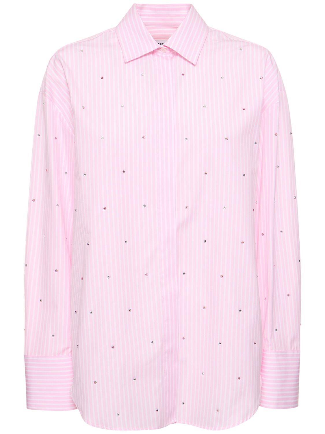 Msgm Cotton Poplin Shirt In Pink