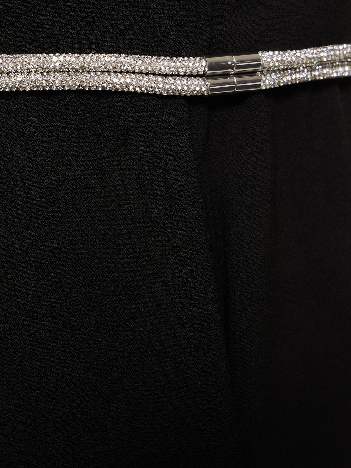 Shop Zuhair Murad Cady V-neck Jumpsuit W/crystal Details In Black