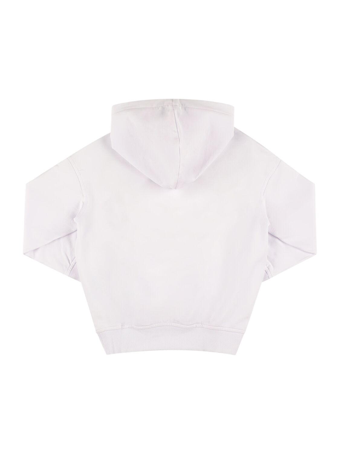 Shop Moschino Hooded Cotton Sweatshirt In White