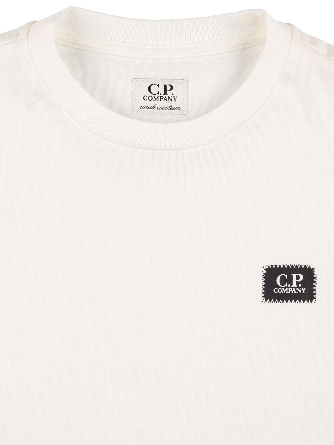 Shop C.p. Company Logo Print Cotton Jersey T-shirt In White