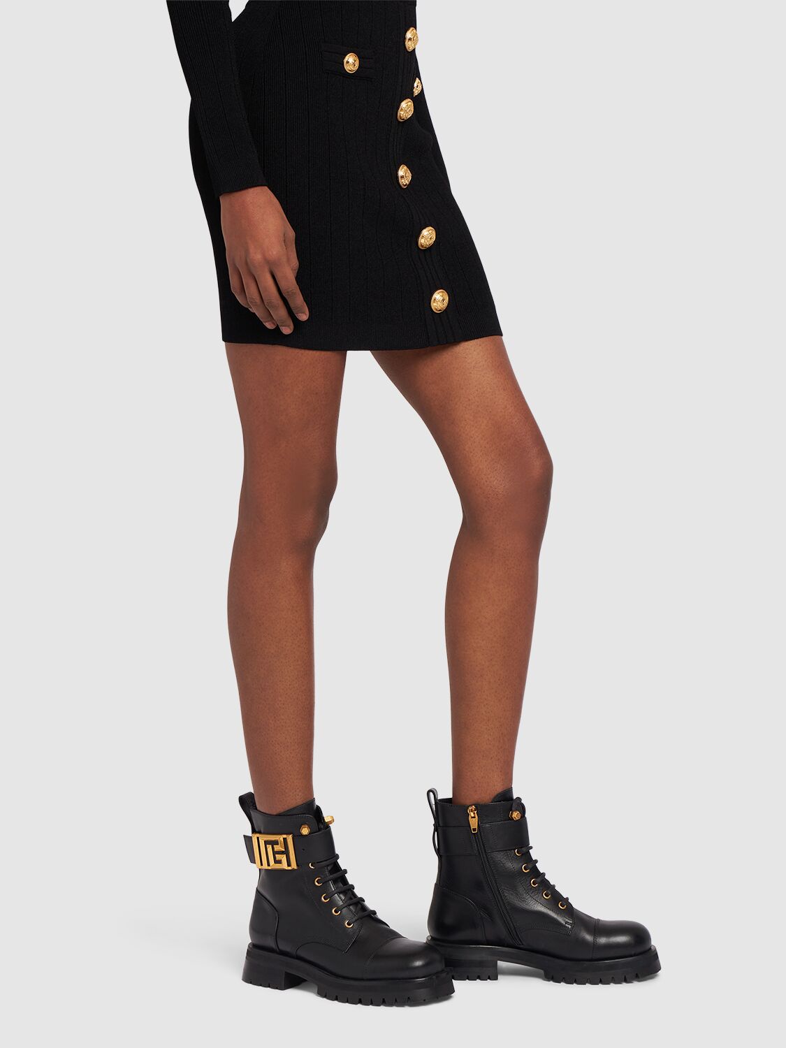 Shop Balmain 40mm Ranger Leather Combat Boots In Black