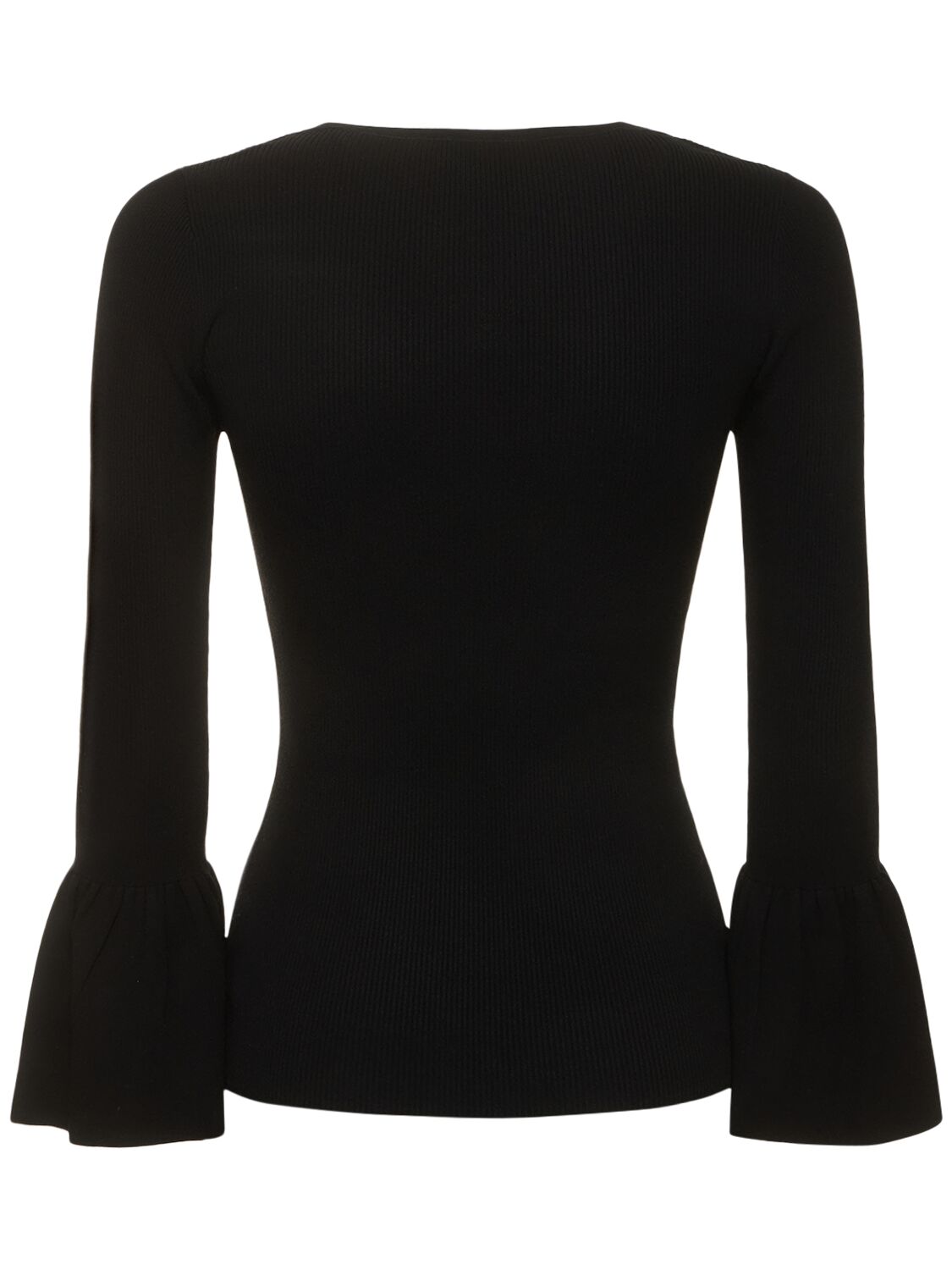 Shop Michael Kors Bell Sleeve Viscose Jersey Top In Black