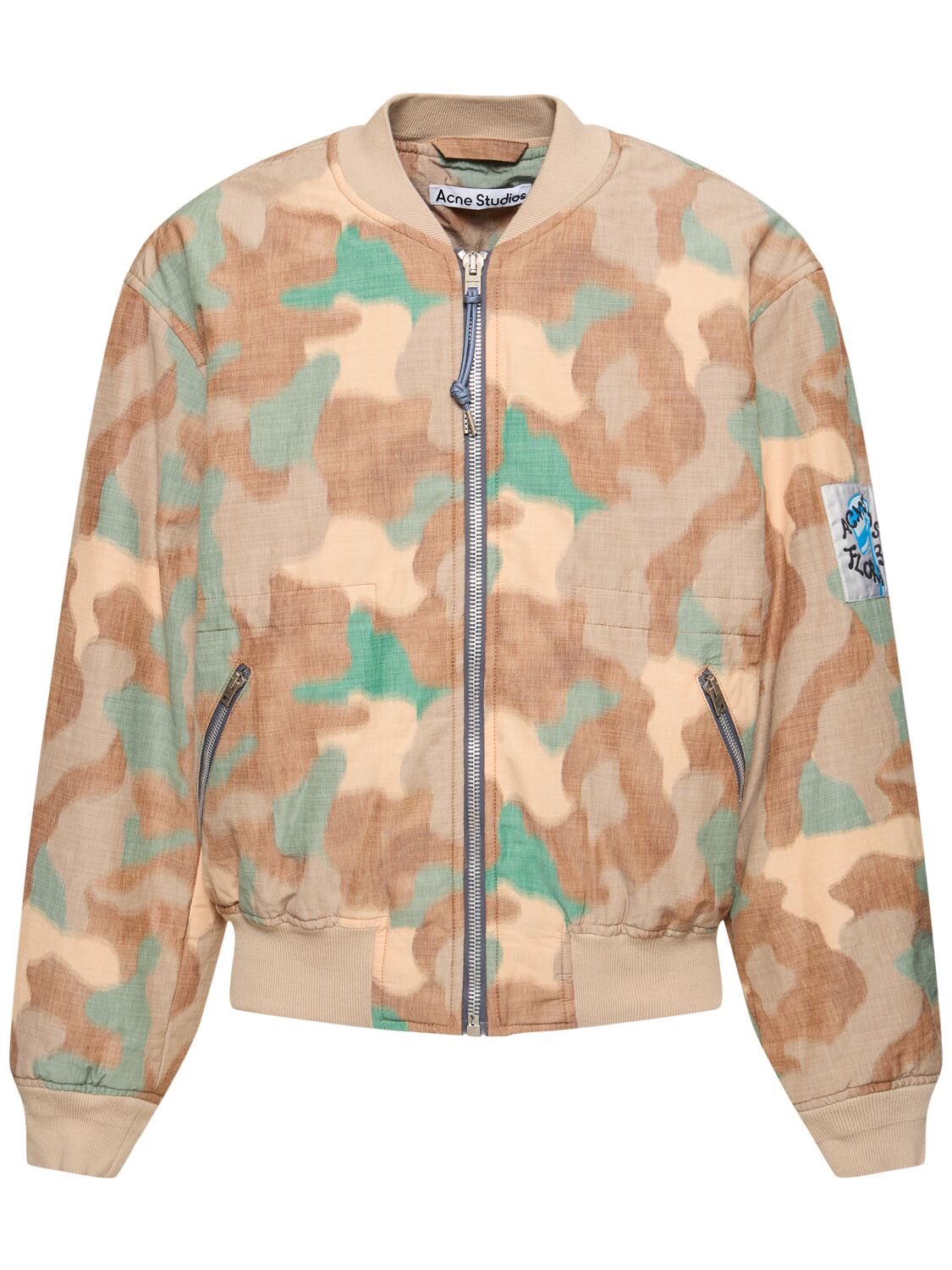 Image of Oleary Camouflage Cotton Bomber Jacket
