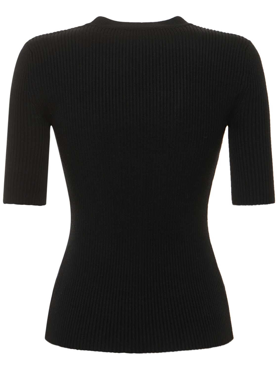 Shop Michael Kors Wool Blend Lace-up Top In Black