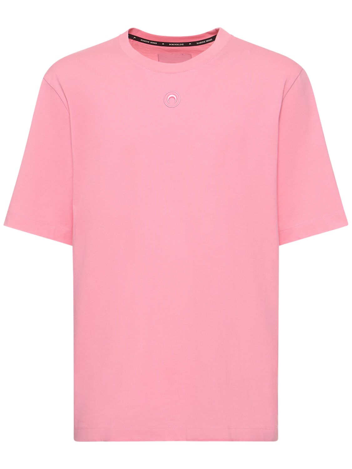 Shop Marine Serre Logo Organic Cotton Jersey T-shirt In Pink