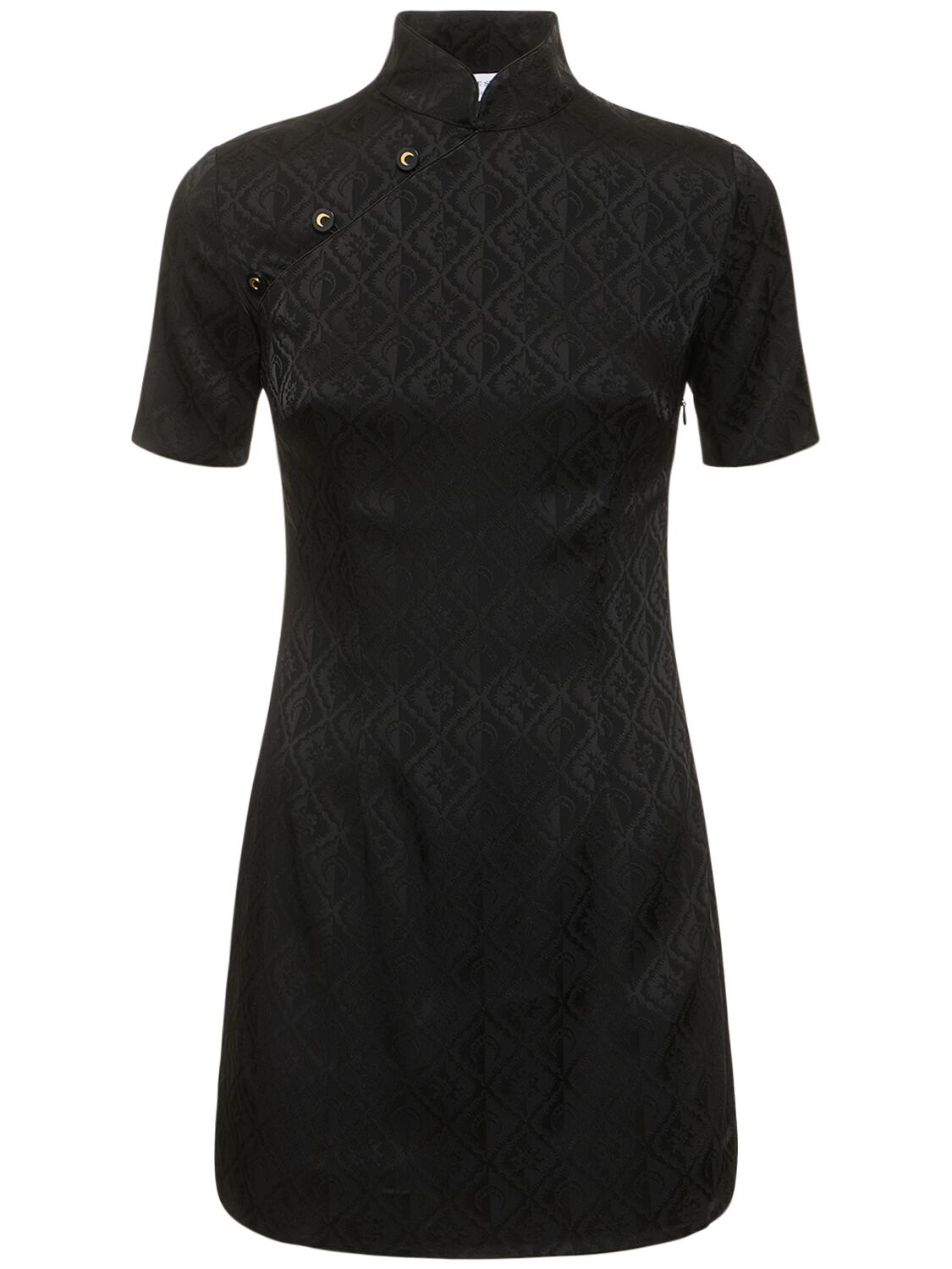 Shop Marine Serre Jacquard Mini Dress In Black