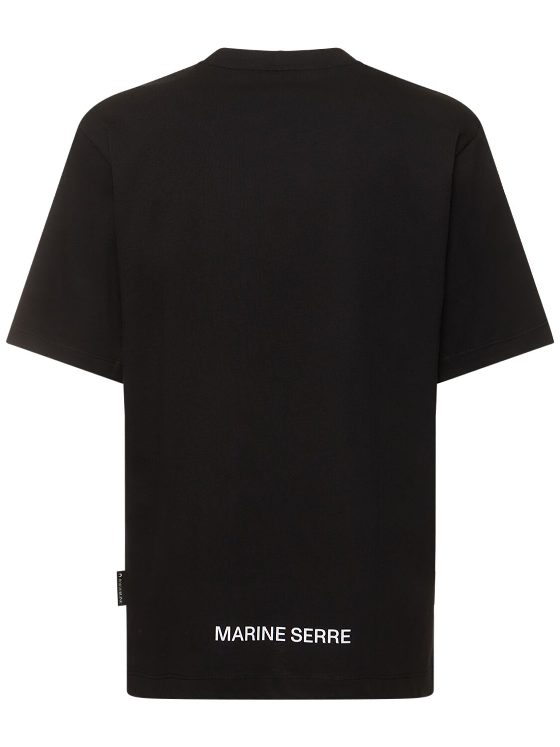 Shop Marine Serre Heartbeat Print Cotton Jersey T-shirt In Black