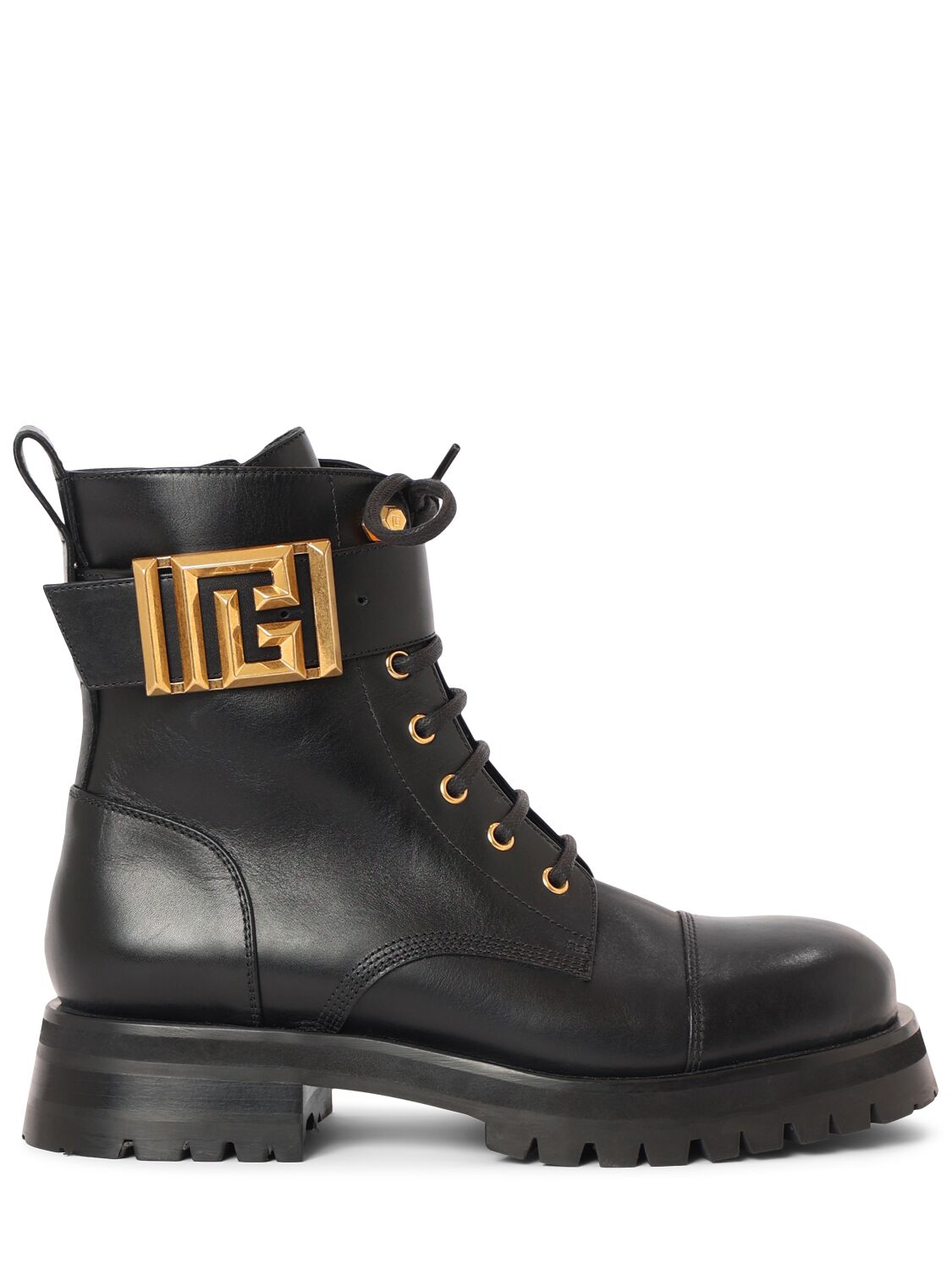 Shop Balmain 40mm Ranger Leather Combat Boots In Black