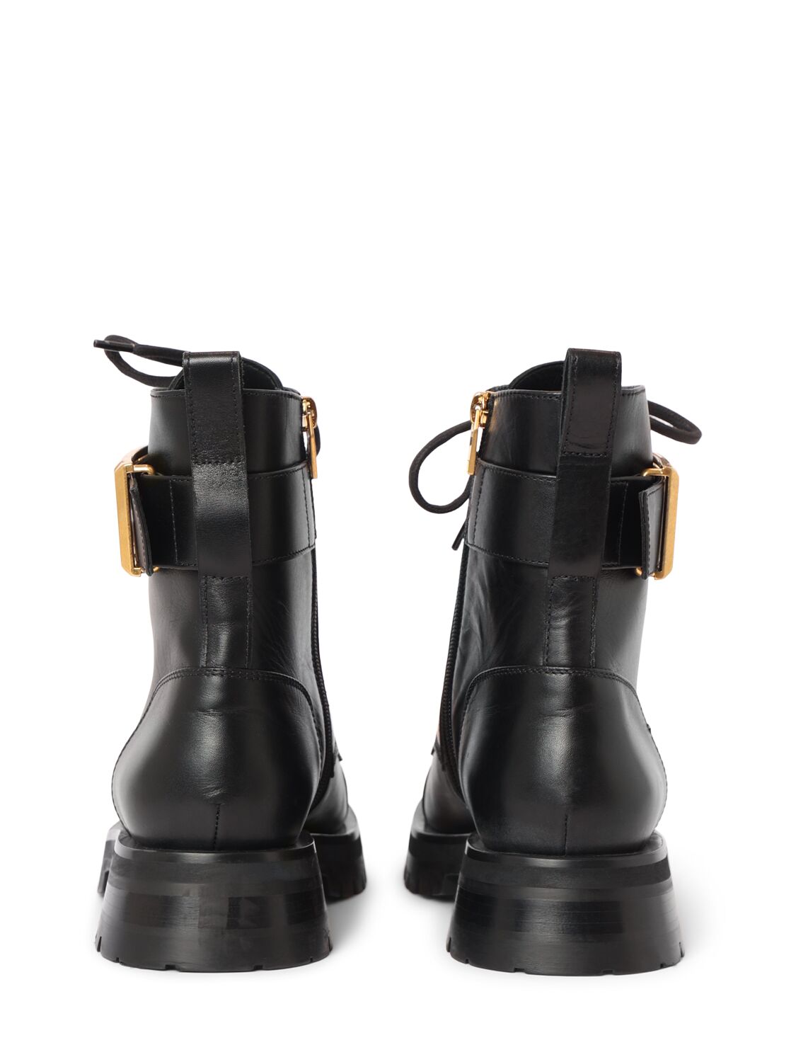 Shop Balmain 40mm Ranger Leather Combat Boots In Black