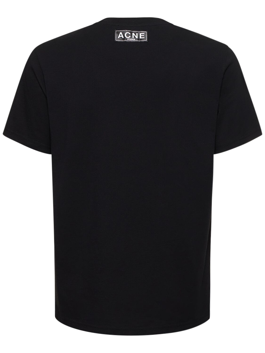 Shop Acne Studios Everest Monogram Cotton Blend T-shirt In Black
