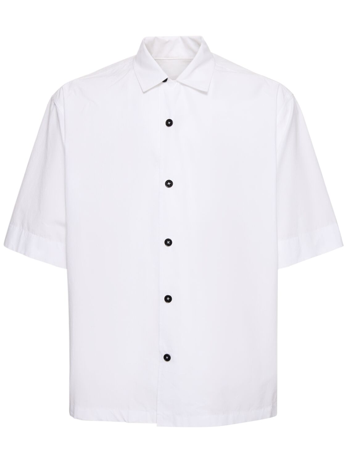 Jil Sander Short-sleeve Cotton Shirt In Weiss