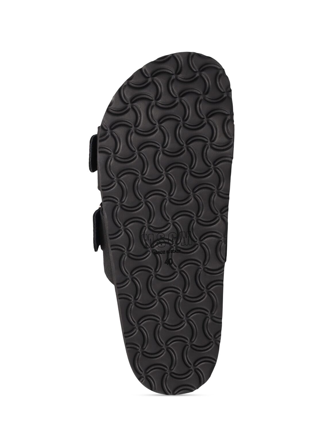 Shop Msgm 20mm Canvas Flat Sandals In Black