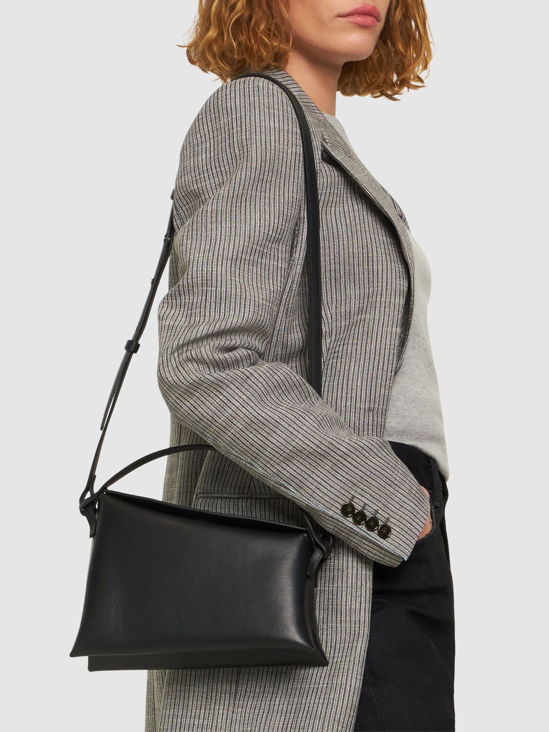 Mini Lune Smooth Leather Shoulder Bag