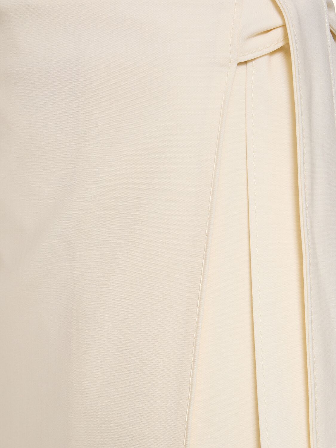 Shop Msgm Stretch Wool Wrap Midi Skirt In Off White