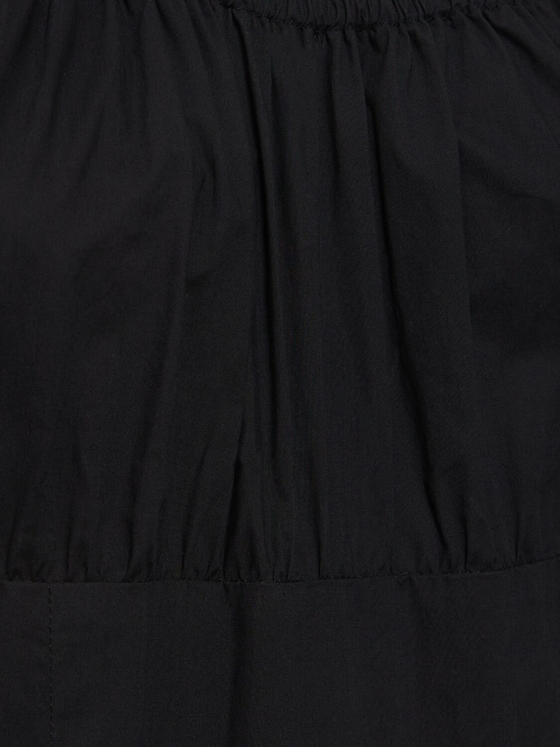 Michael Kors Cotton Poplin Midi Dress In Black