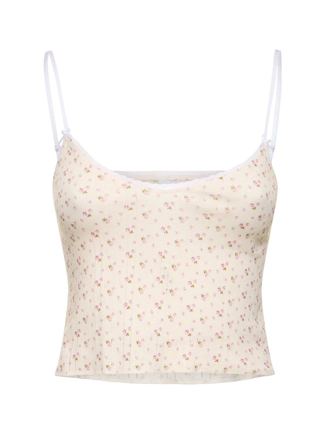 Cou Cou The Cami Cropped Cotton Top In Neutral