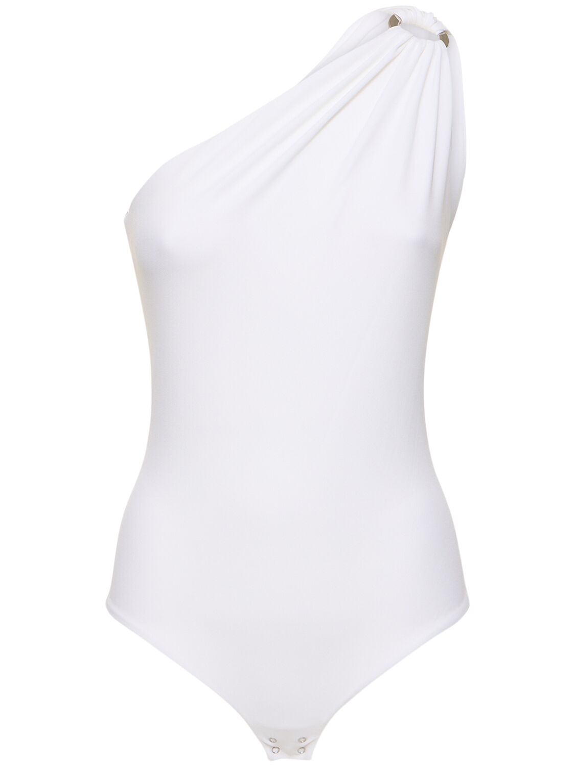 Michael Kors Matte Jersey One-shoulder Bodysuit In White