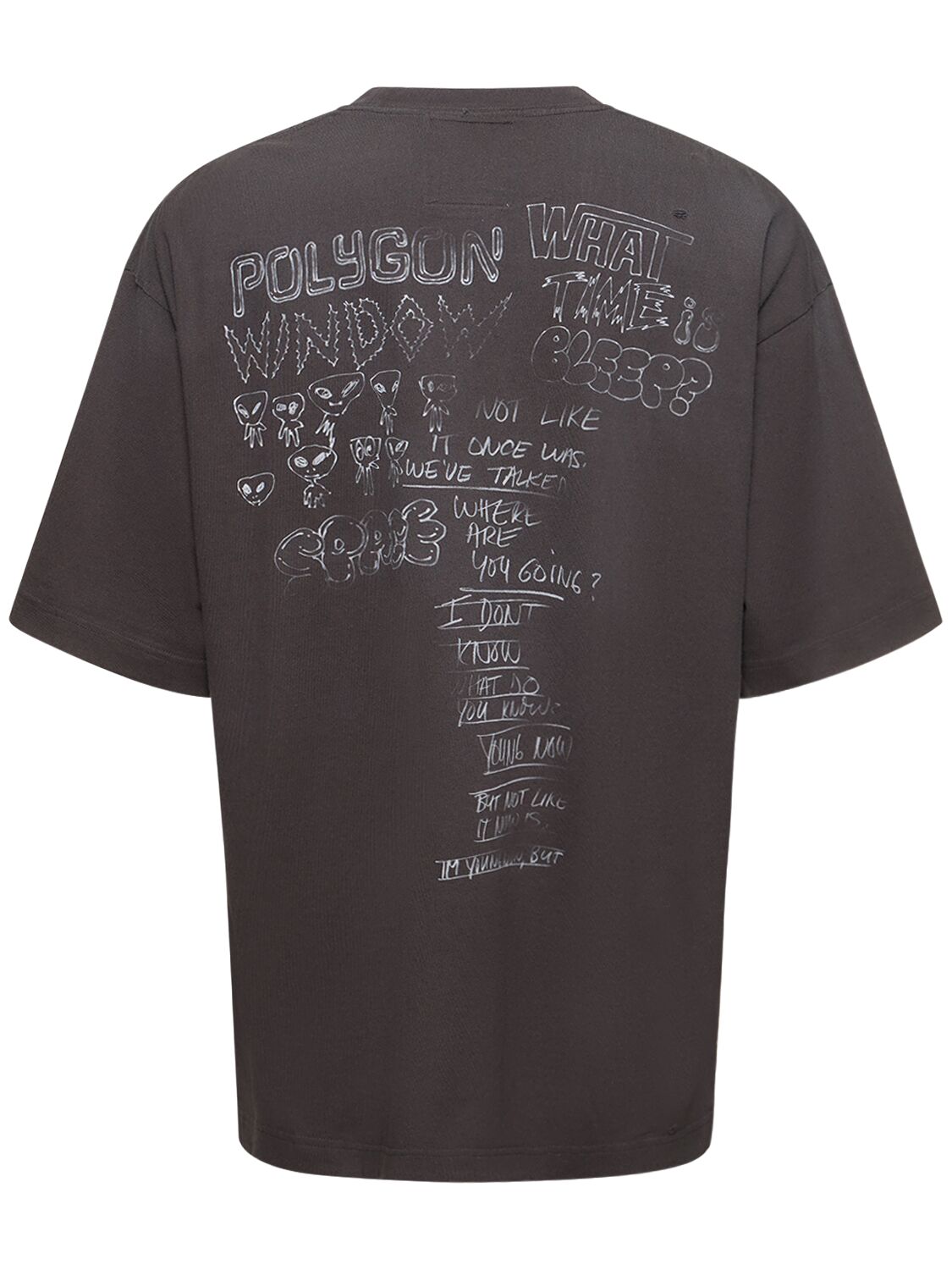 Shop Miharayasuhiro Distressed Printed Cotton T-shirt In Black