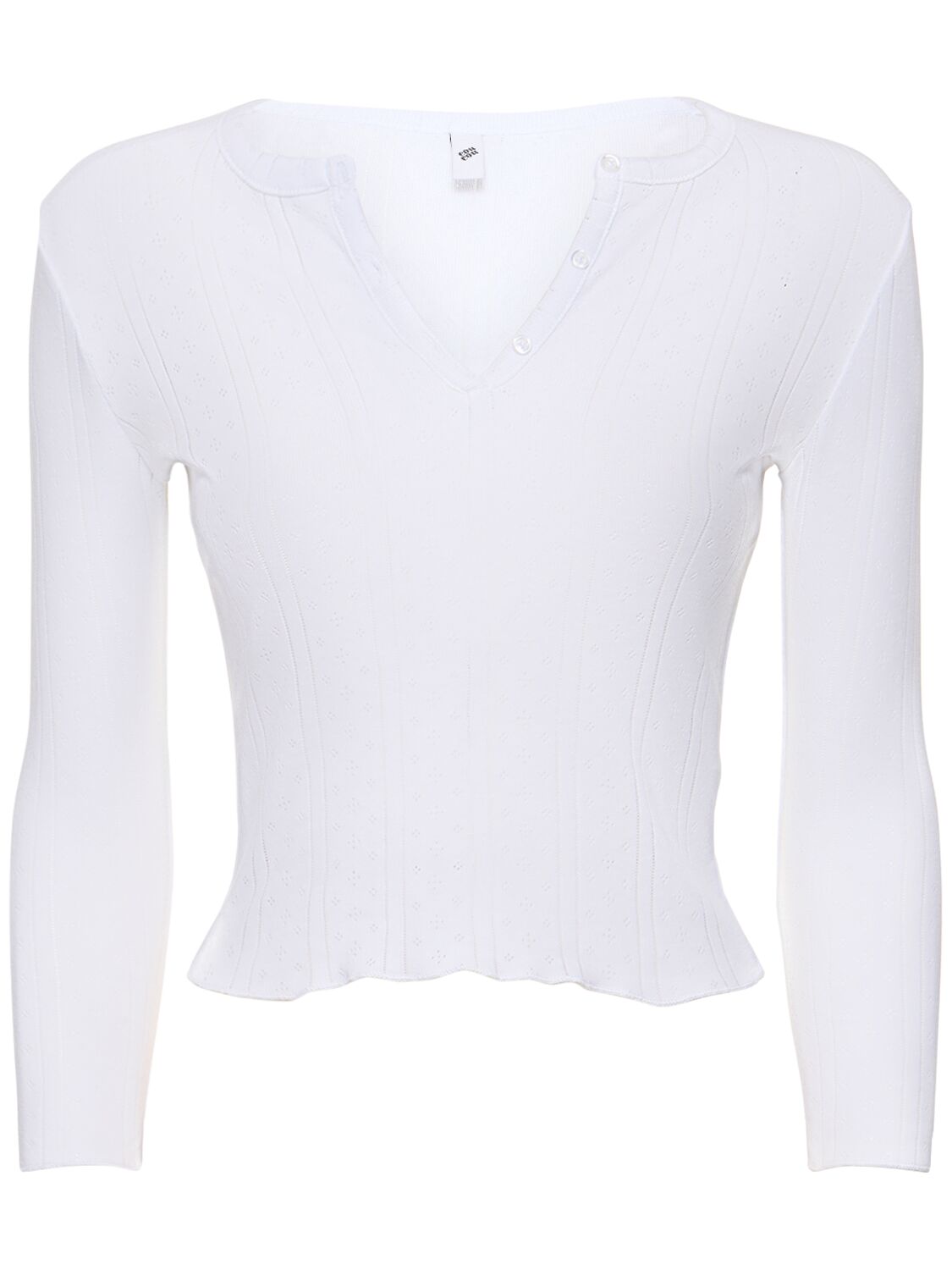 Cou Cou The Baby Cotton Pointelle Top In White